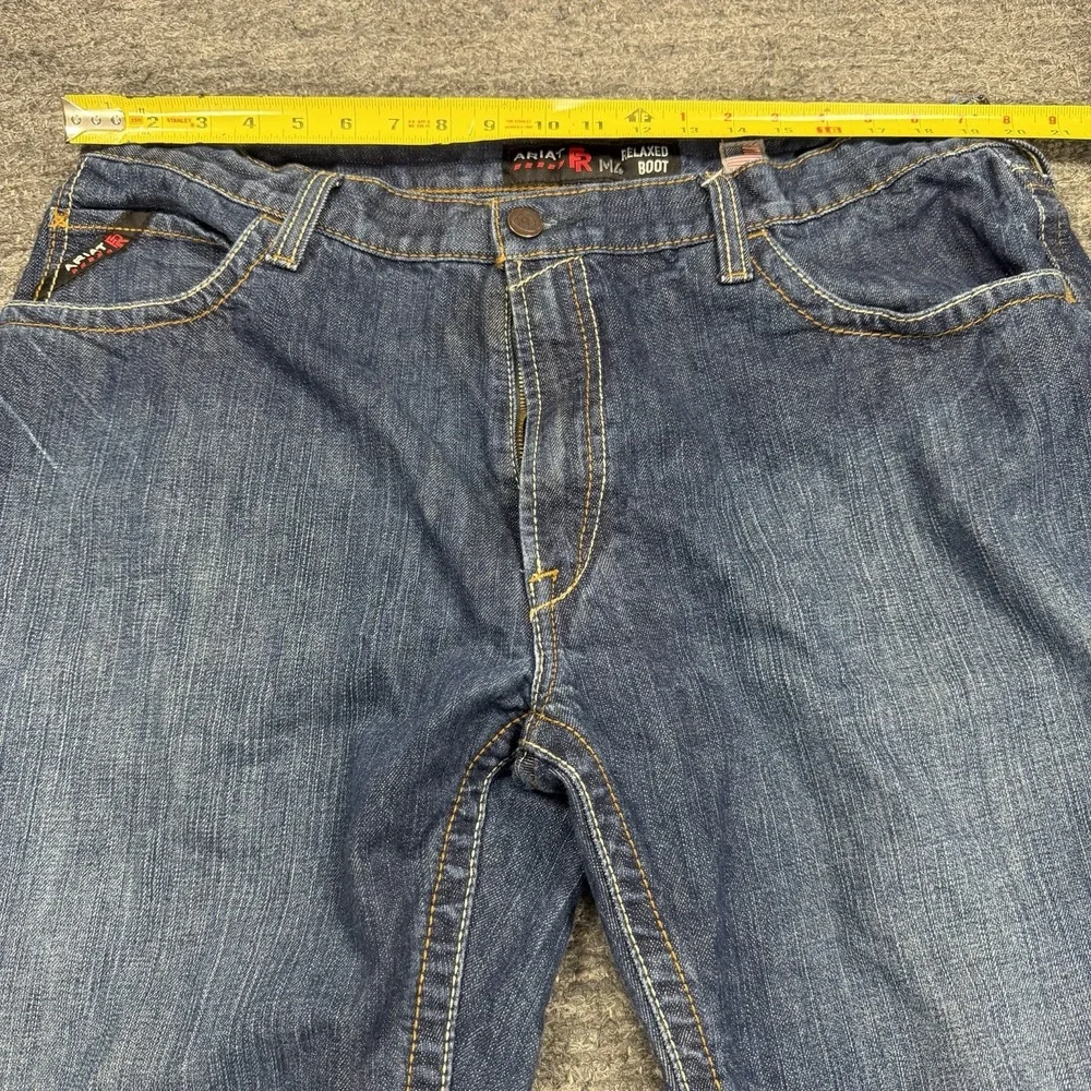 Ariat M4 Relaxed Boot Cut Flame Resistant FR Work Jeans Mens 40x32 Blue Workwear